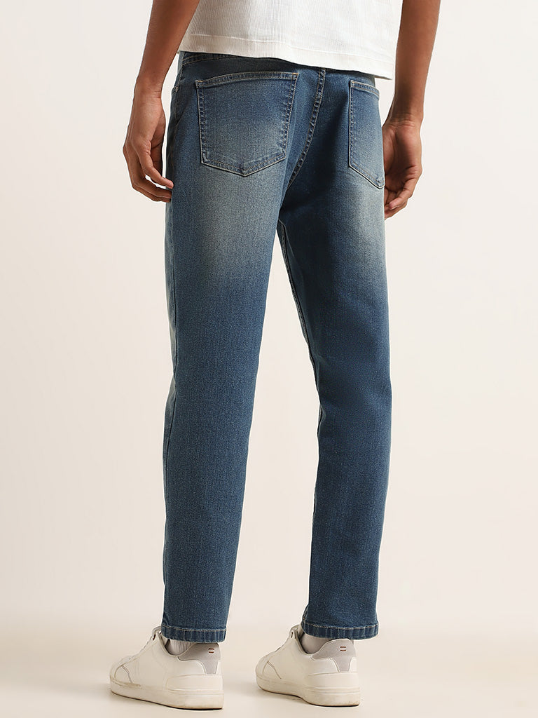 Nuon Blue Faded Slim Fit Mid Rise Jeans