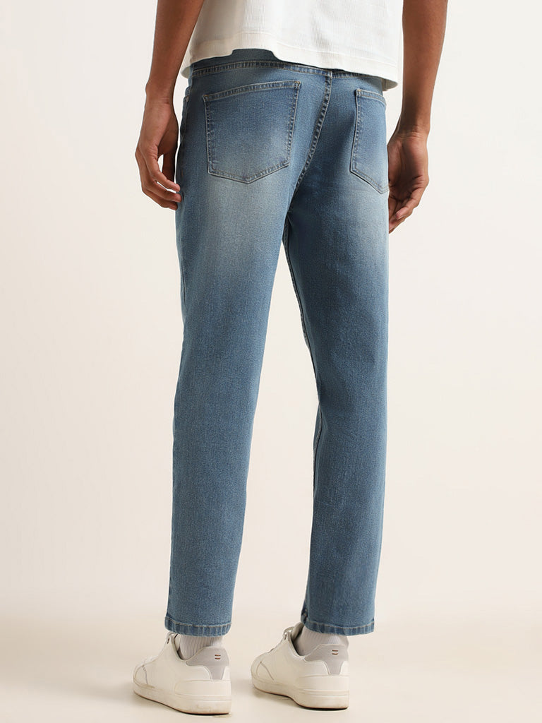 Nuon Blue Mid Rise Slim Fit Jeans