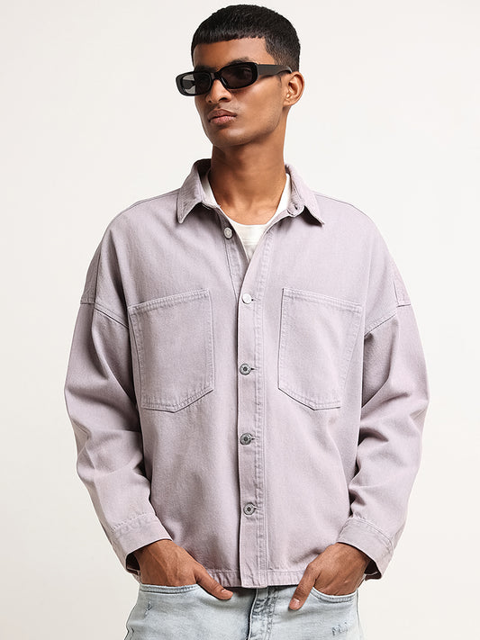Nuon Lilac Relaxed Fit Denim Jacket