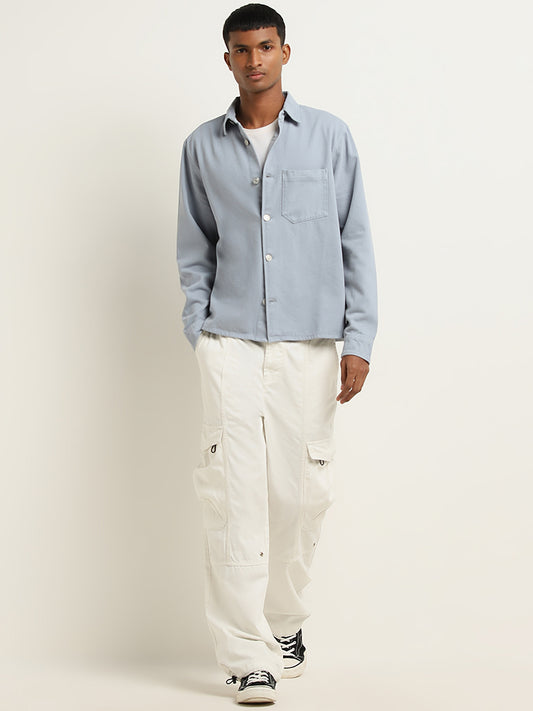Nuon Off-White Mid-Rise Relaxed-Fit Cotton Chinos