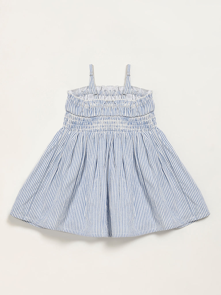 HOP Baby Blue Smocked A-Line Dress