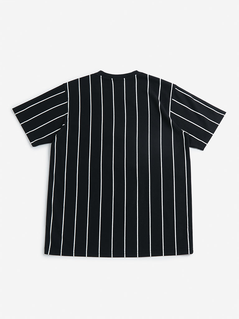 Y&F Kids Black Striped T-Shirt