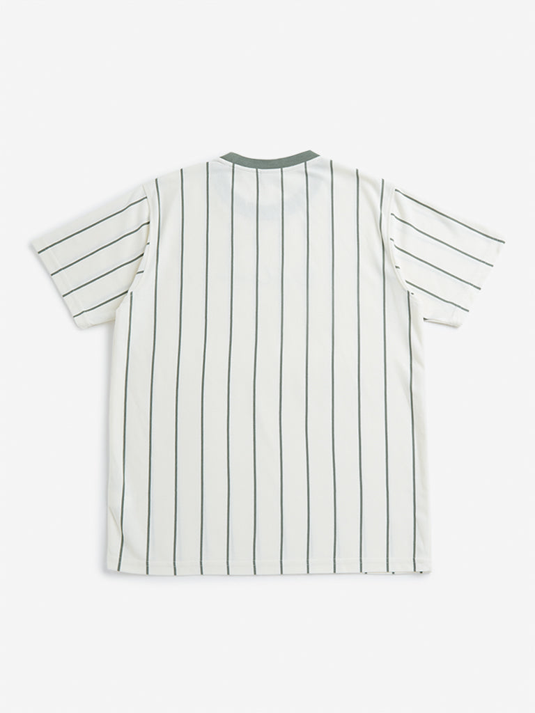 Y&F Kids Off-White Stripe Printed T-Shirt