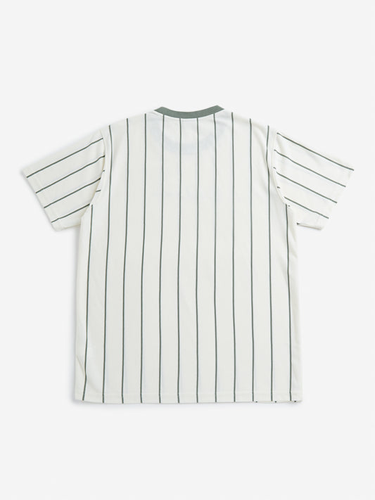 Y&F Kids Off-White Striped T-Shirt