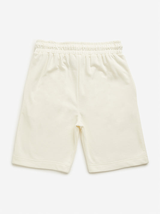 Y&F Kids Off-White Mid Rise Shorts
