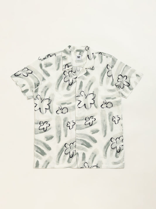 Y&F Kids Sage Floral Print Shirt