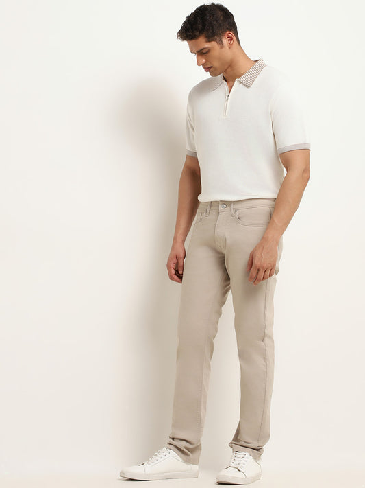 Ascot Off-White Ribbed Relaxed Fit T-Shirt