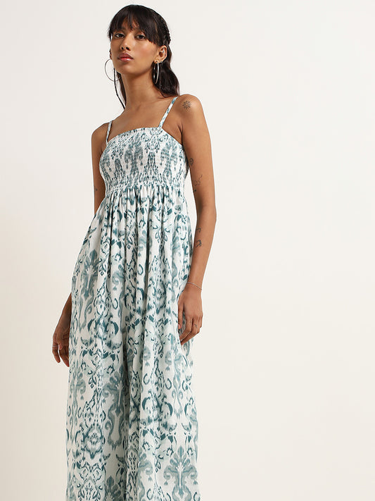 Bombay Paisley Teal Printed Jumpsuit