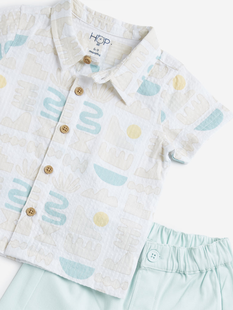 HOP Baby Multicolour Printed Shirt with Shorts Set