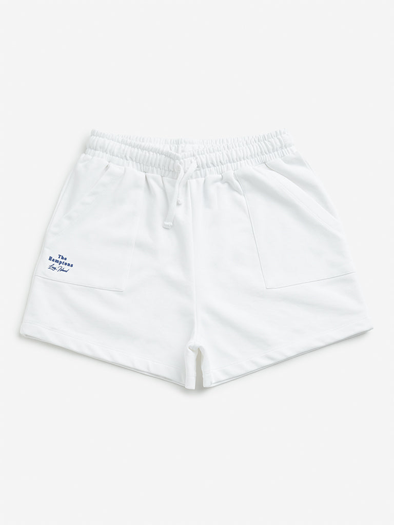Y&F Kids White Mid Rise Shorts