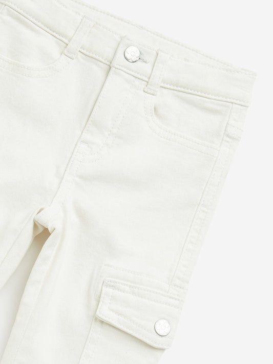 HOP Kids White Straight - Fit High - Rise Jeans