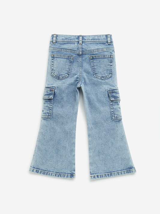 HOP Kids Blue Straight Fit Mid-Rise Jeans