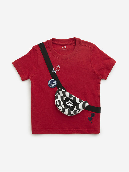 HOP Kids Red Embossed Fanny Pack T-Shirt
