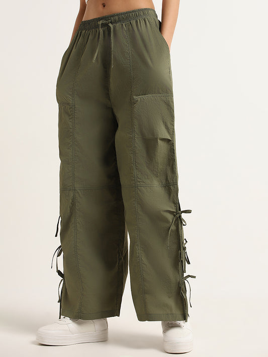 Nuon Green Cargo Drawstring Pants