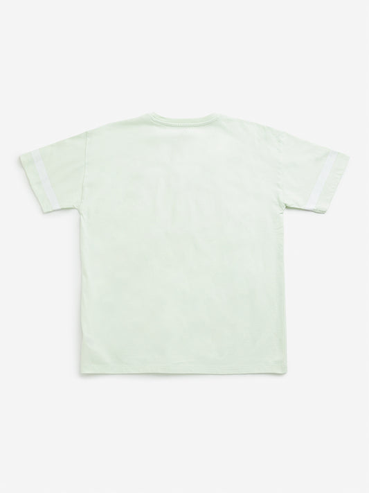 Y&F Kids Green Numerical Printed T-Shirt