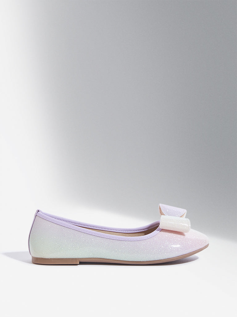 Westside Yellow Kids Multicolour Glitter Ballerina for Casual Wear Side View