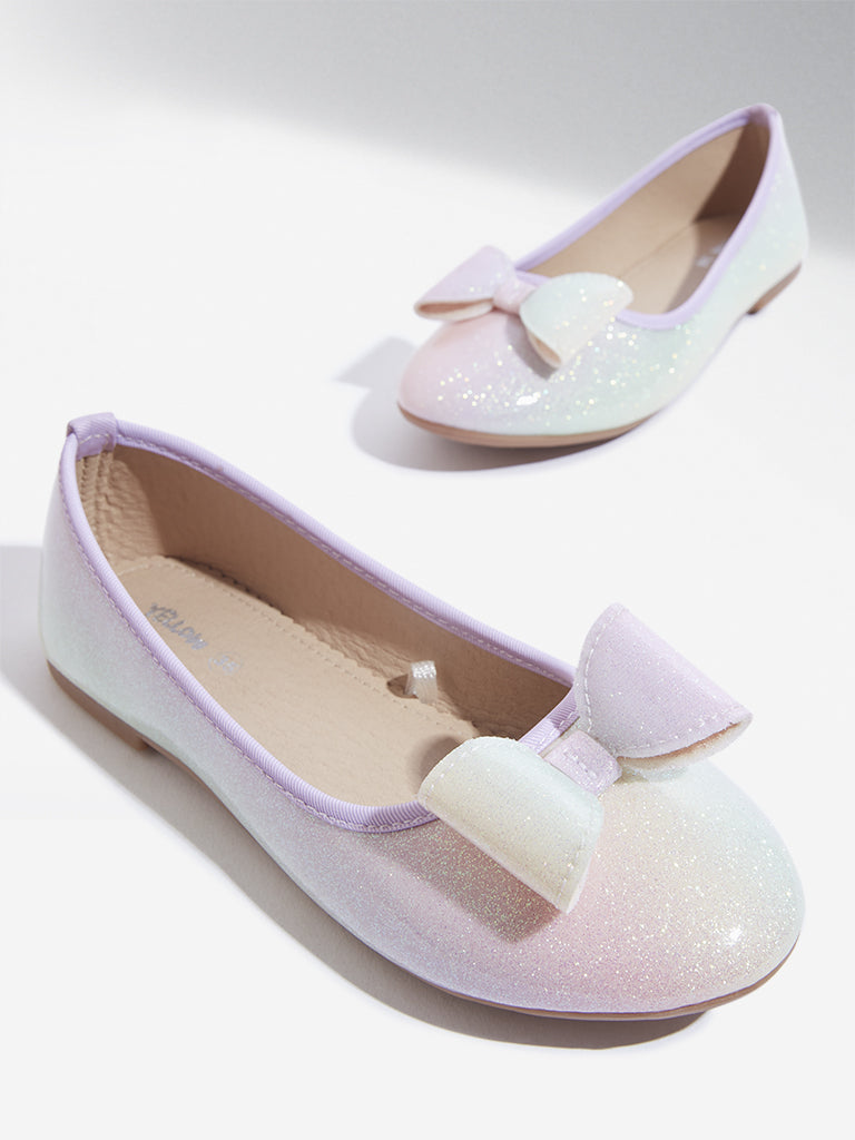 Westside Yellow Kids Multicolour Glitter Ballerina for Casual Wear Zoomed View