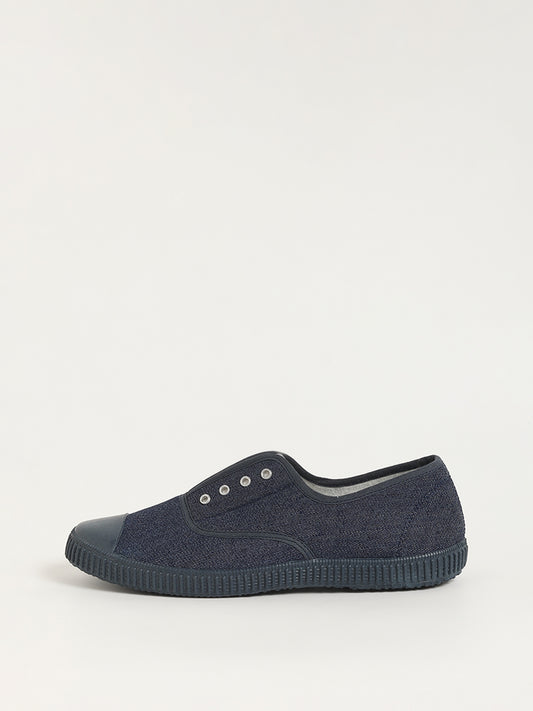 LUNA BLU Blue Denim Slip-On Canvas Shoes