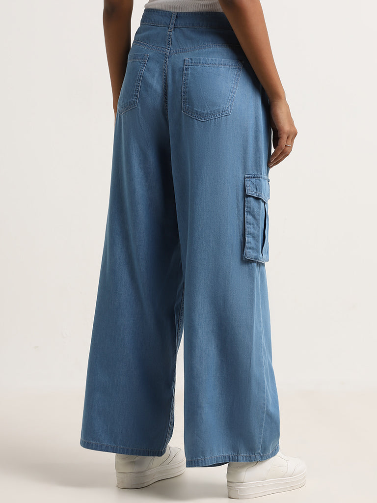 LOV Light Blue Relaxed Fit Mid Rise Jeans