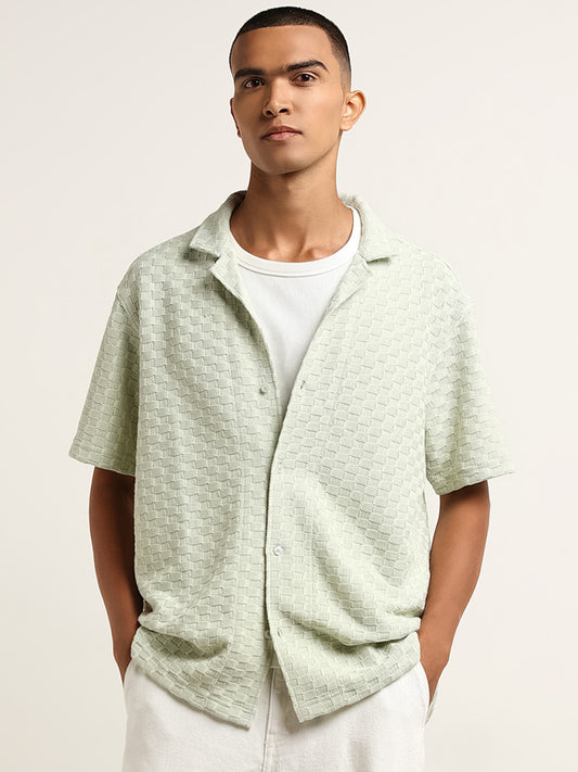 Nuon Sage Knitted Relaxed Fit Shirt