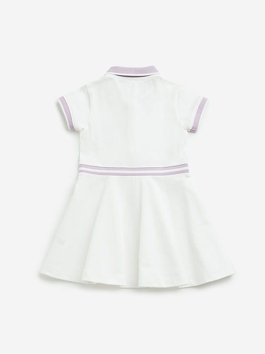HOP Kids White Polo Collared Dress