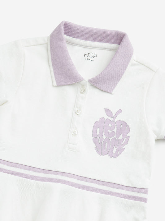 HOP Kids White Polo Collared Dress