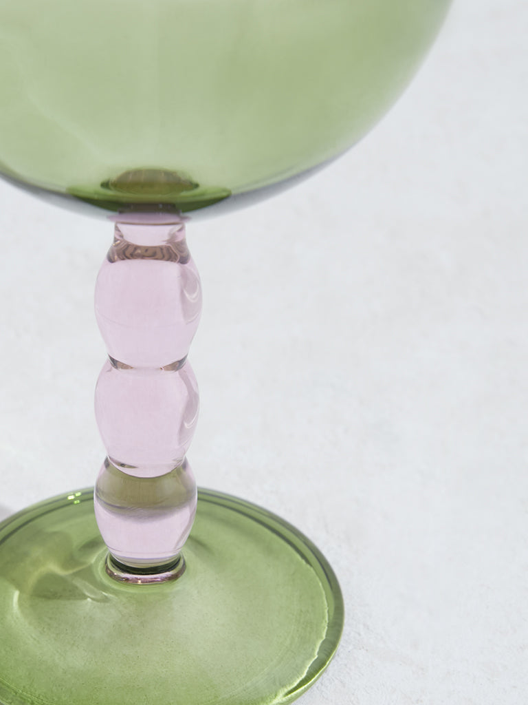 Westside Home Pink and Green Cocktail Glass