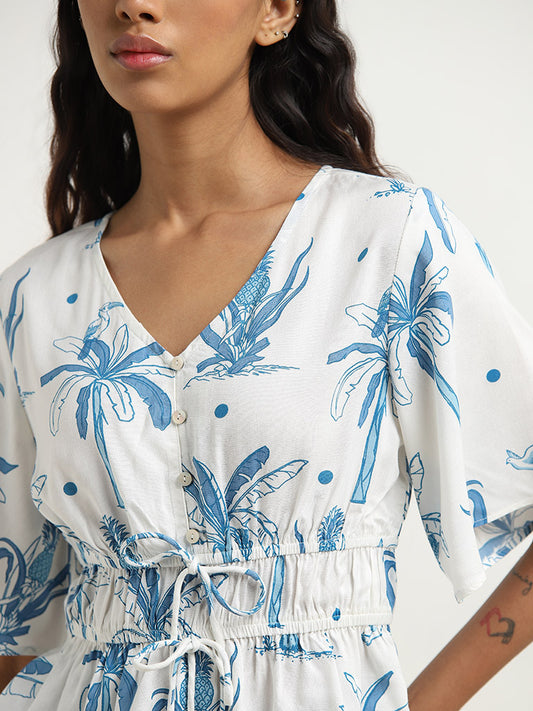 Bombay Paisley White Floral Printed Top
