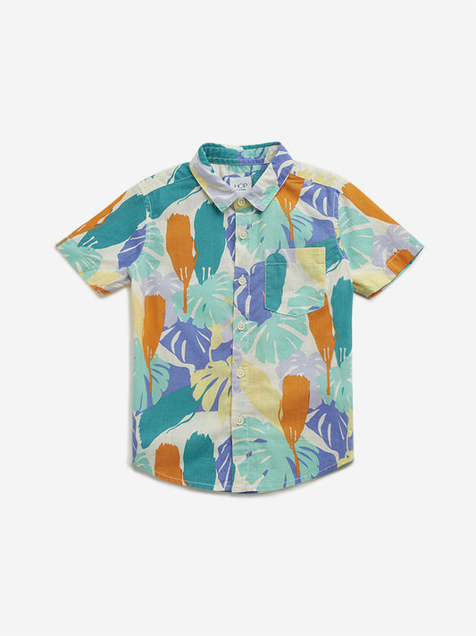 HOP Kids Multicolour Leaf Design Shirt