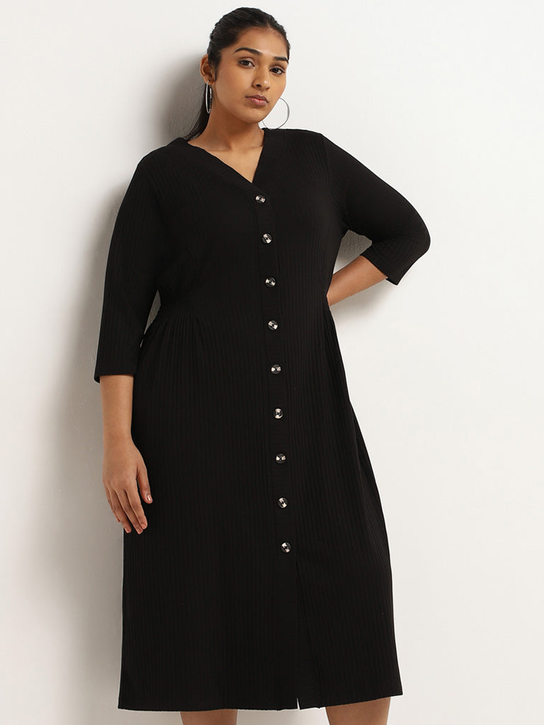 Buy Gia Black Button Up Midi Dress from Westside