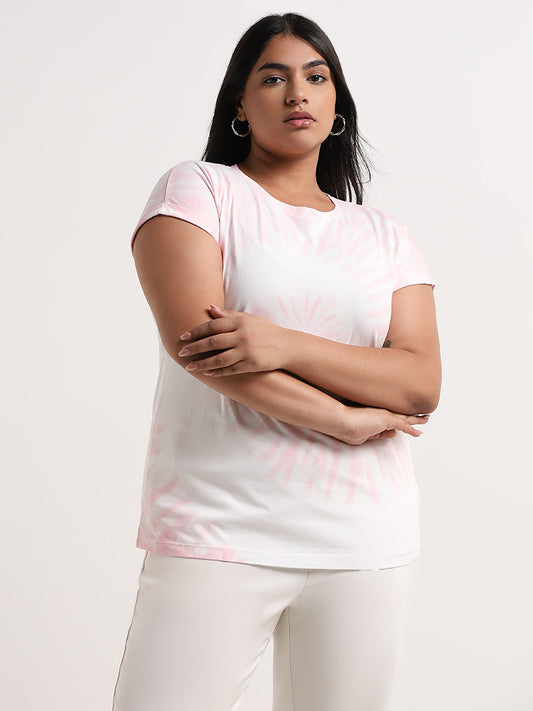 Gia Light Pink Tie-Dye Patterned T-Shirt