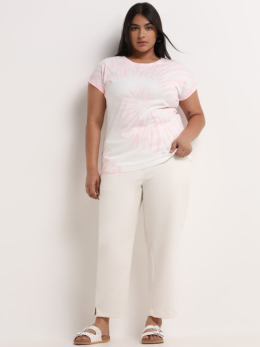 Gia Light Pink Tie-Dye Patterned T-Shirt