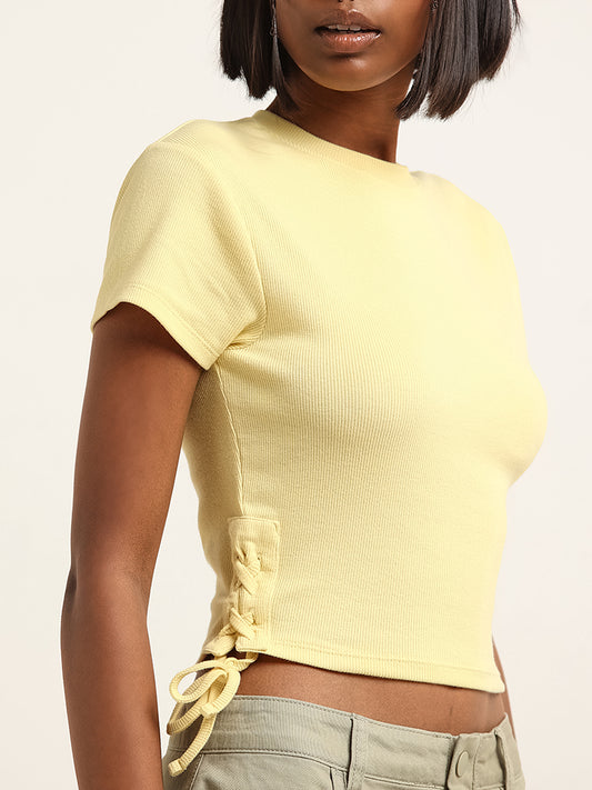 Nuon Yellow Ribbed T-Shirt