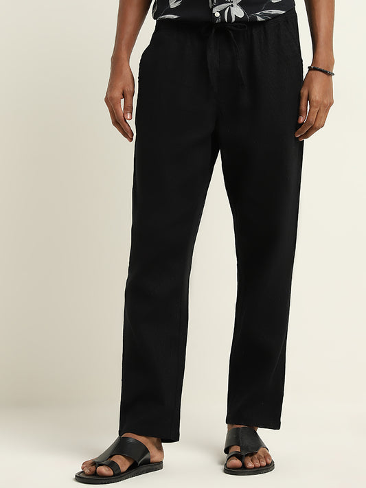 ETA Black Relaxed-Fit Mid-Rise Cotton Chinos