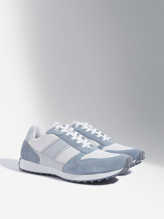 SOLEPLAY Blue Colour-Blocked Lace-Up Sneakers