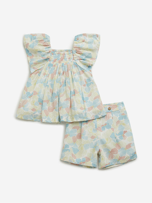 HOP Baby Multicolour Floral Top and Shorts Set