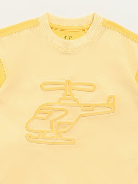 HOP Kids Yellow Printed T-Shirt and Shorts Set