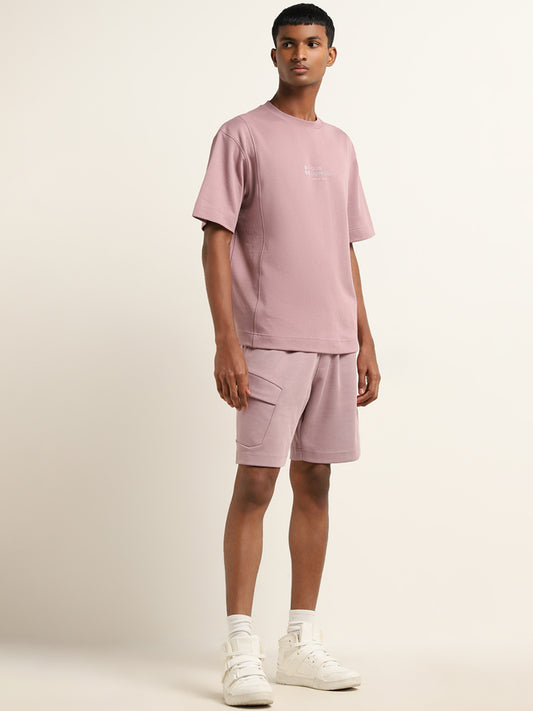 Studiofit Dusty Pink Relaxed Fit Mid-Rise Shorts