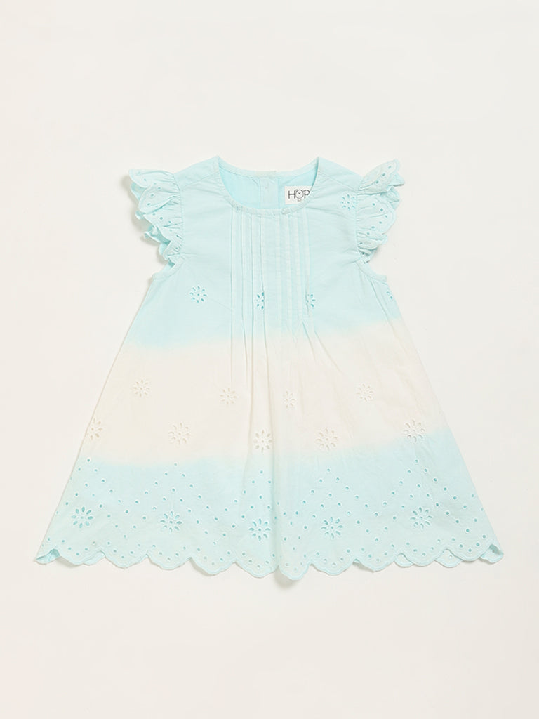 HOP Baby Blue Ombre Schiffli Dress