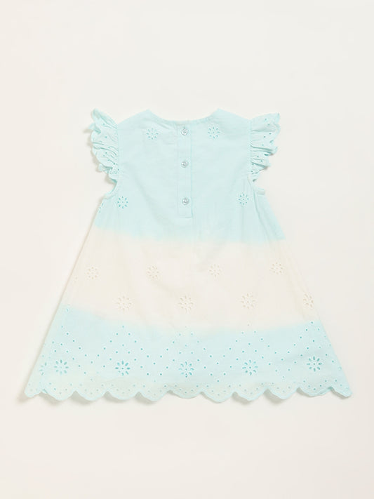 HOP Baby Blue Ombre Schiffli Dress