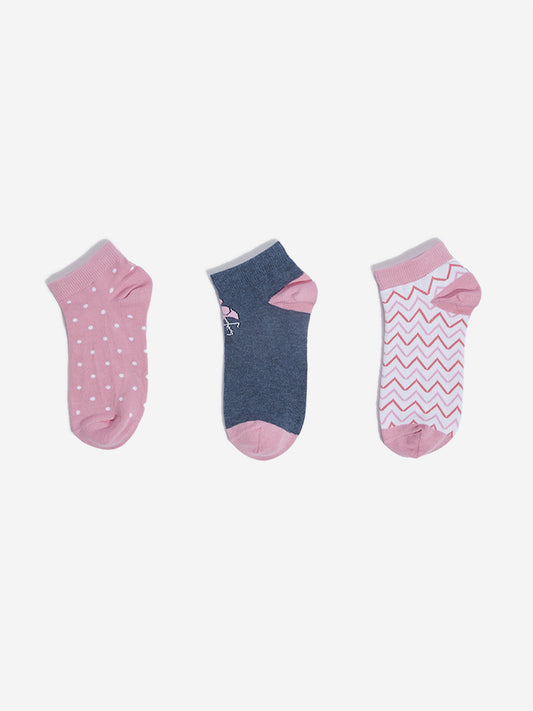 Y&F Kids Multicolour Flamingo Socks - Pack of 3