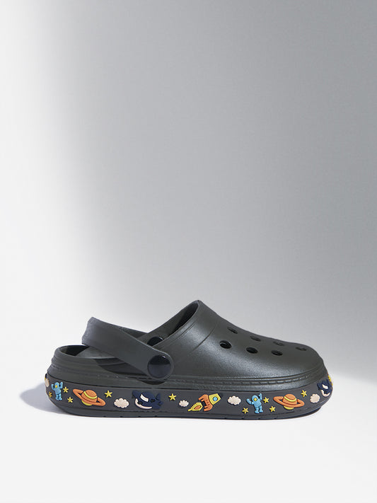 Yellow Olive Space Applique Clogs
