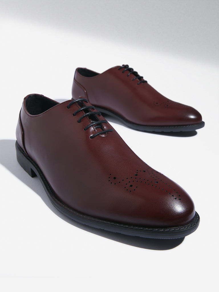 Buy SOLEPLAY Maroon Perforated Lace Up Shoes from Westside
