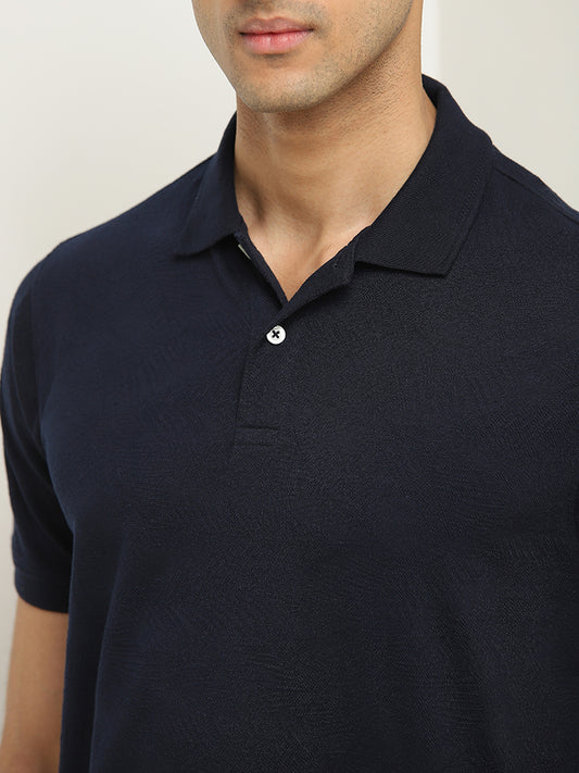 WES Casuals Navy Relaxed-Fit Polo T-Shirt