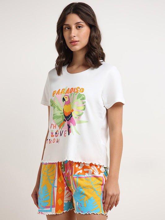 Wunderlove Multicolour Printed Cotton Shorts Set In A Bag