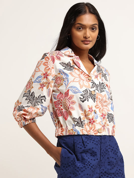 LOV Multicolour Floral Print Cotton Shirt