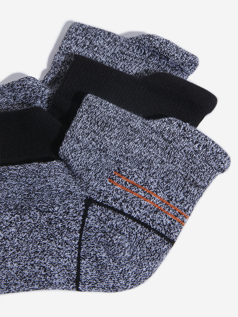 WES Lounge Charcoal Cotton Blend Socks - Pack of 3