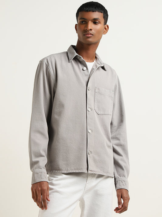 Nuon Grey Relaxed-Fit Cotton Jacket