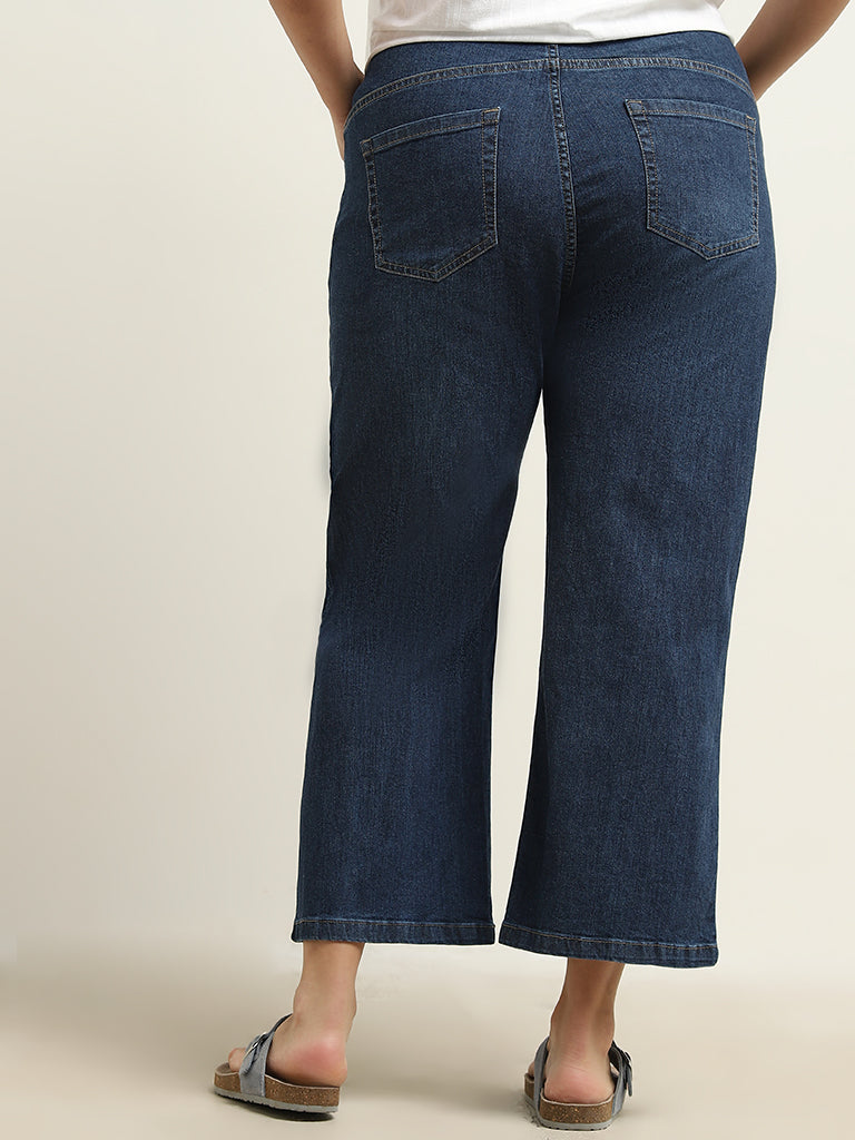 Gia Curves Blue Straight Fit High-Rise Jeans
