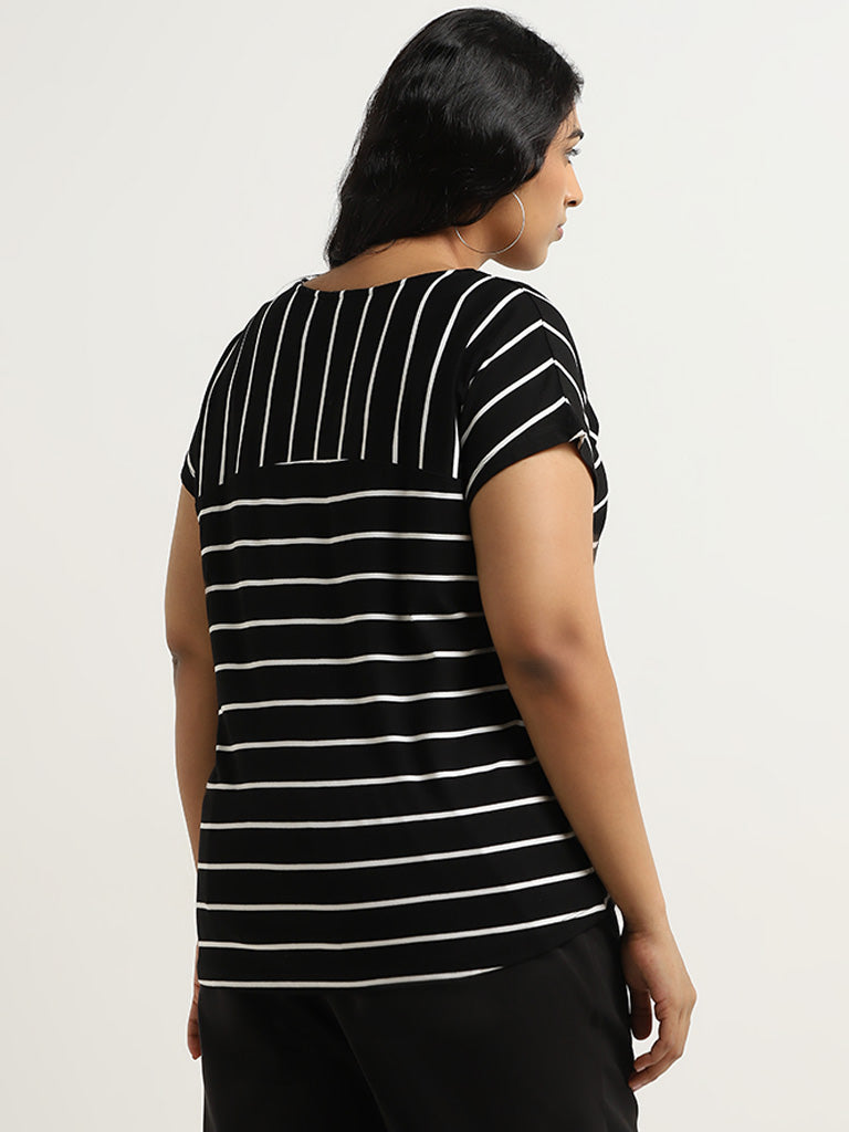 Gia Black Striped T-Shirt